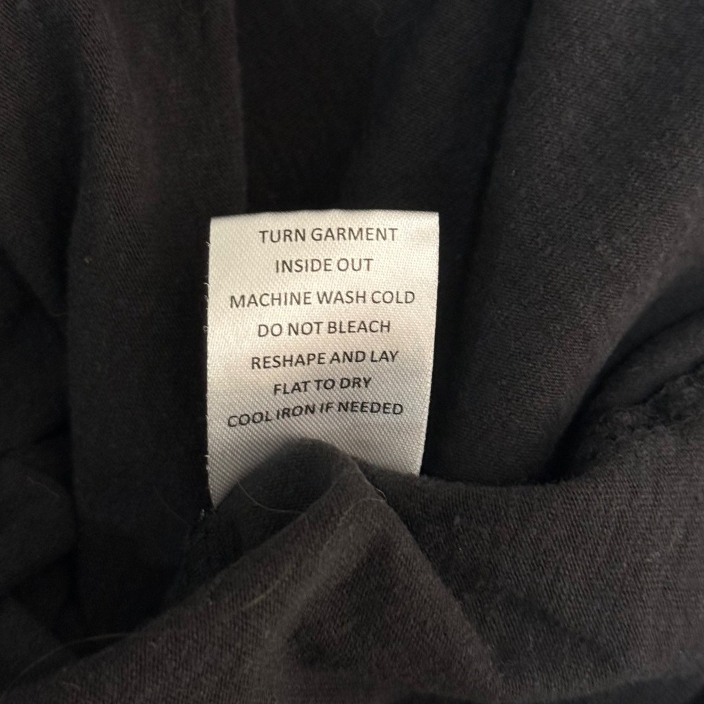 Womens Black S/M Exposed Seam V Neck Casual Grunge Goth Loungewear Neutral Basic - Picture 5 of 7